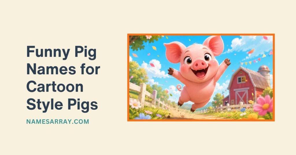 Funny Pig Names for Cartoon Style Pigs