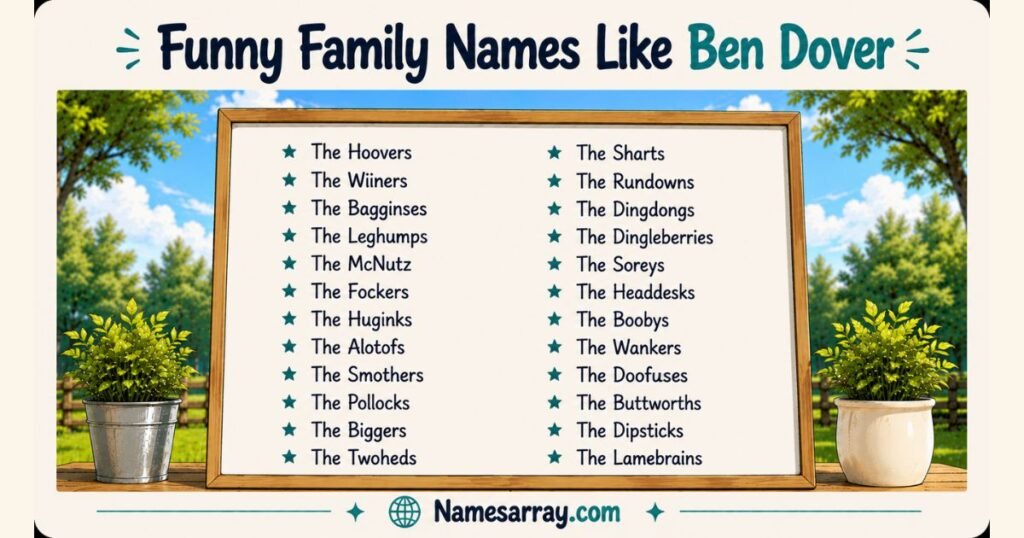 Funny Family Names Like Ben Dover