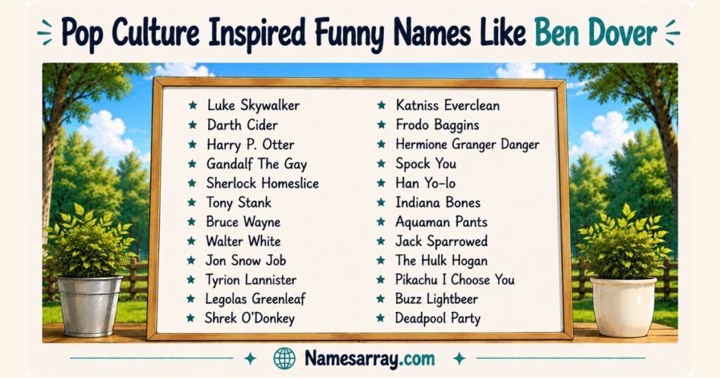 Pop Culture Inspired Funny Names Like Ben Dover