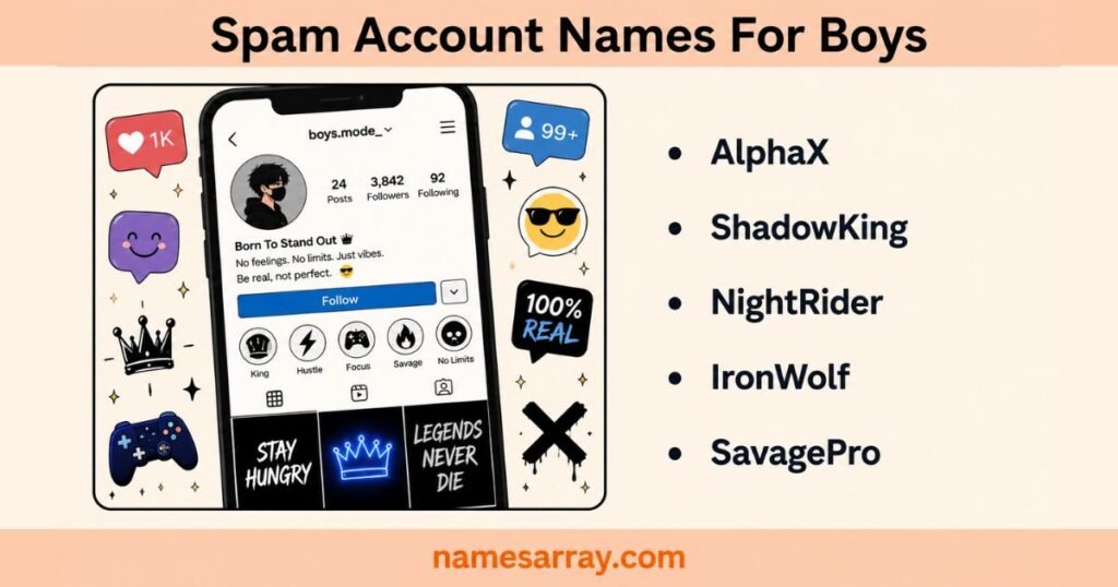 Spam Account Names For Boys