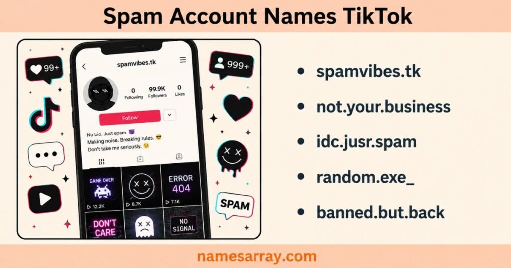 Spam Account Names TikTok