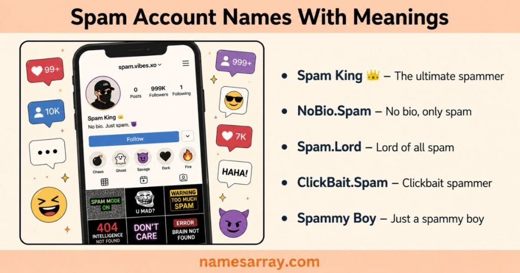 Spam Account Names With Meanings