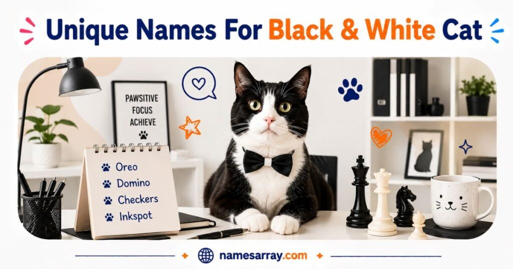 Unique Names For Black-and-White Cat 